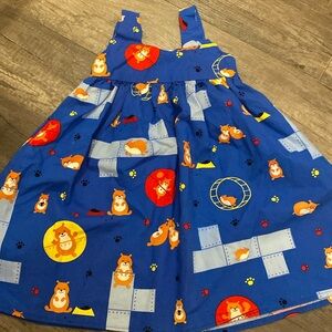 Girls 3/4 dress  cotton hamster 🐹 print full skirt